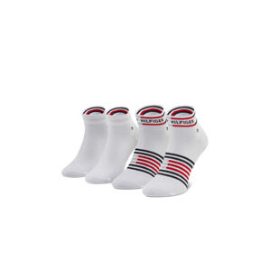 Tommy Hilfiger pánské bílé ponožky 2 pack - 43 (001)